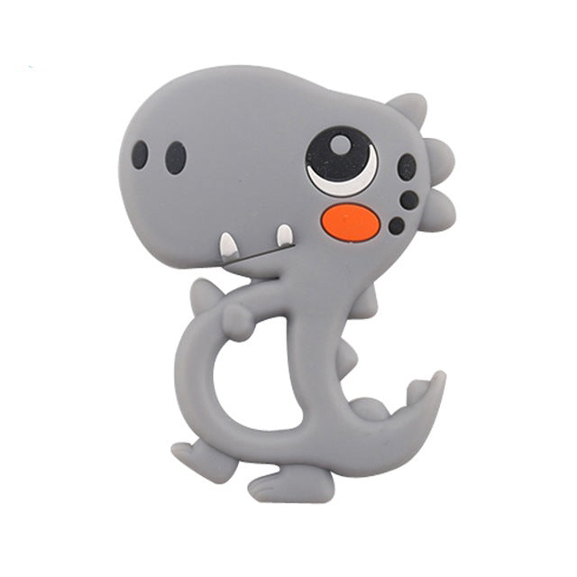 1pc Silicone Teether Food Grade Dinosaur Rattle Baby Teething Pendant DIY Pacifier Clipt Accessories Baby Nursing Gitfs