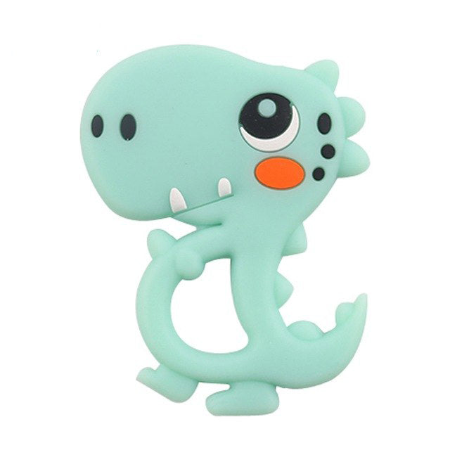 1pc Silicone Teether Food Grade Dinosaur Rattle Baby Teething Pendant DIY Pacifier Clipt Accessories Baby Nursing Gitfs