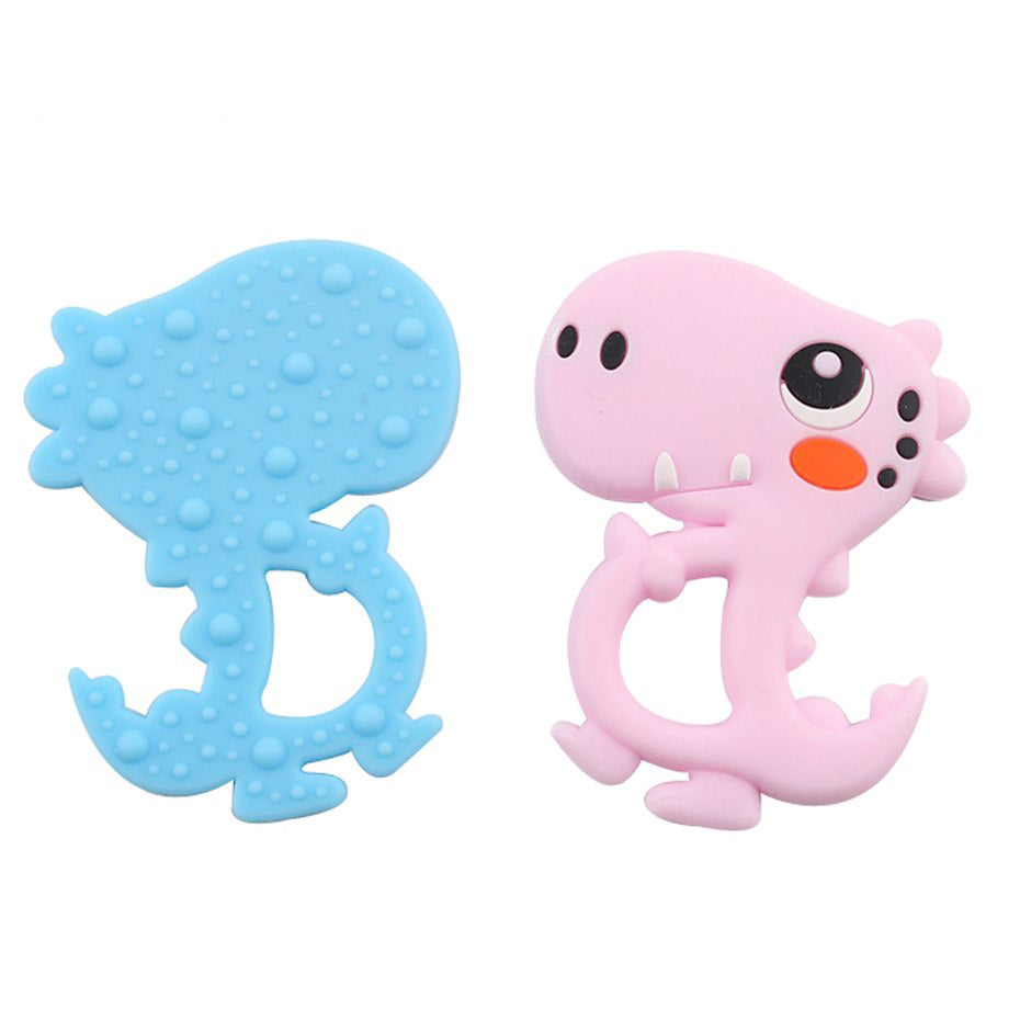 1pc Silicone Teether Food Grade Dinosaur Rattle Baby Teething Pendant DIY Pacifier Clipt Accessories Baby Nursing Gitfs