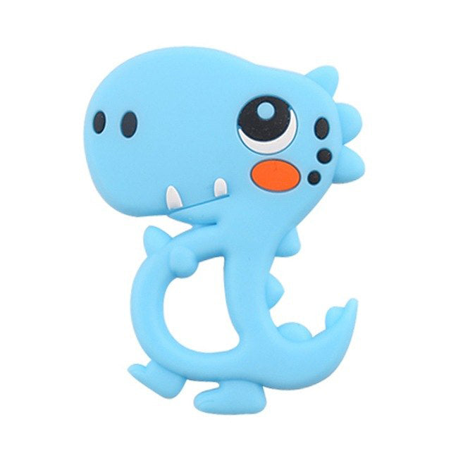 1pc Silicone Teether Food Grade Dinosaur Rattle Baby Teething Pendant DIY Pacifier Clipt Accessories Baby Nursing Gitfs