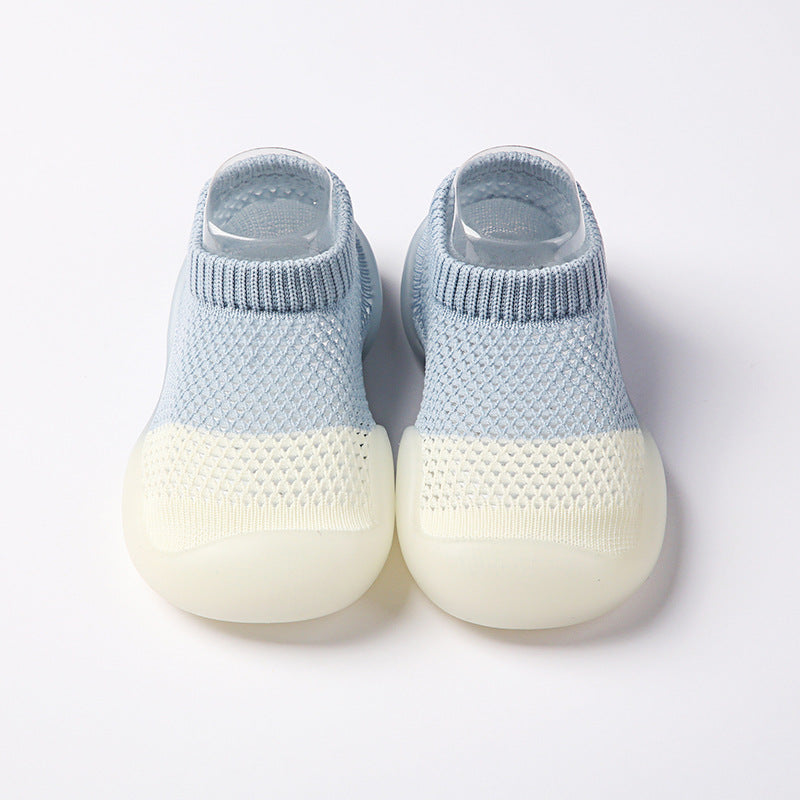 Walking Shoes Breathable Baby Summer Children Soft Bottom Non-Slip Floor Hole Shoes And Socks Ice Silk Shoes And Socks Thin Mesh Shoes