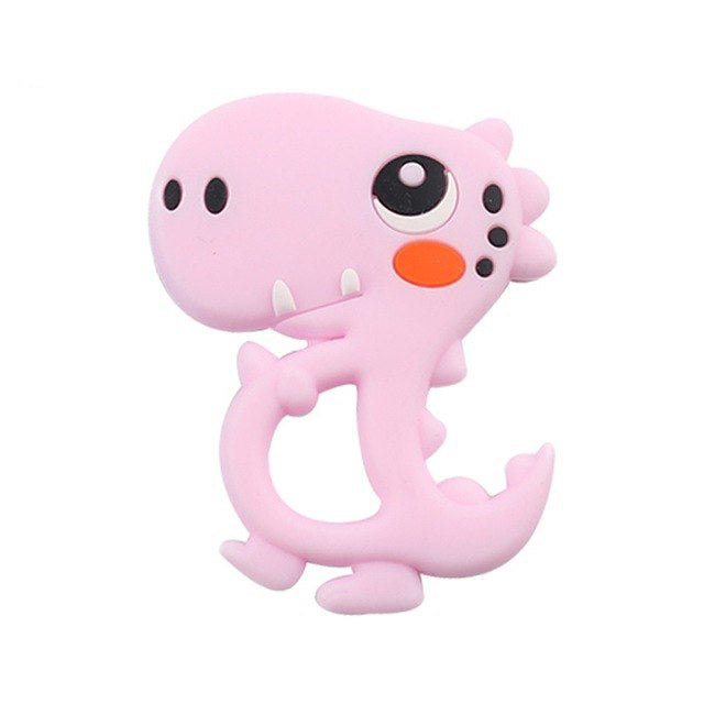 1pc Silicone Teether Food Grade Dinosaur Rattle Baby Teething Pendant DIY Pacifier Clipt Accessories Baby Nursing Gitfs