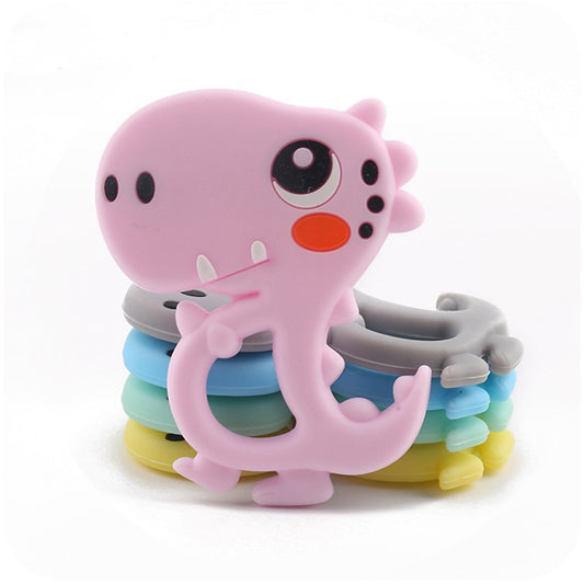 1pc Silicone Teether Food Grade Dinosaur Rattle Baby Teething Pendant DIY Pacifier Clipt Accessories Baby Nursing Gitfs