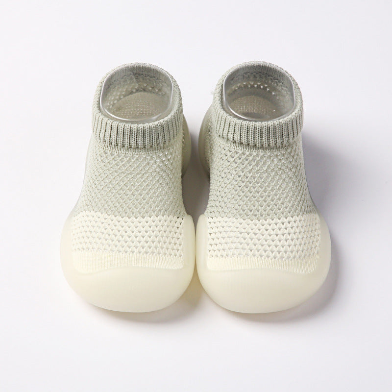 Walking Shoes Breathable Baby Summer Children Soft Bottom Non-Slip Floor Hole Shoes And Socks Ice Silk Shoes And Socks Thin Mesh Shoes