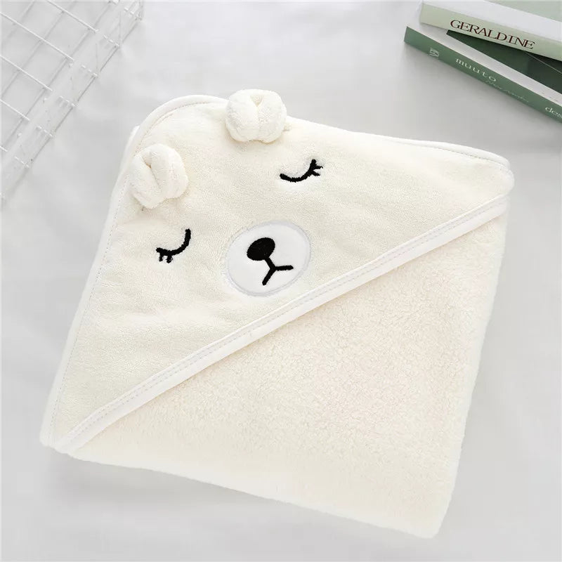 Toddler Baby Hooded Towels Newborn Kids Bathrobe Super Soft Bath Towel Blanket Warm Sleeping Swaddle Wrap for Infant Boys Girls
